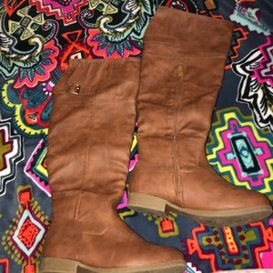 light brown riding boots